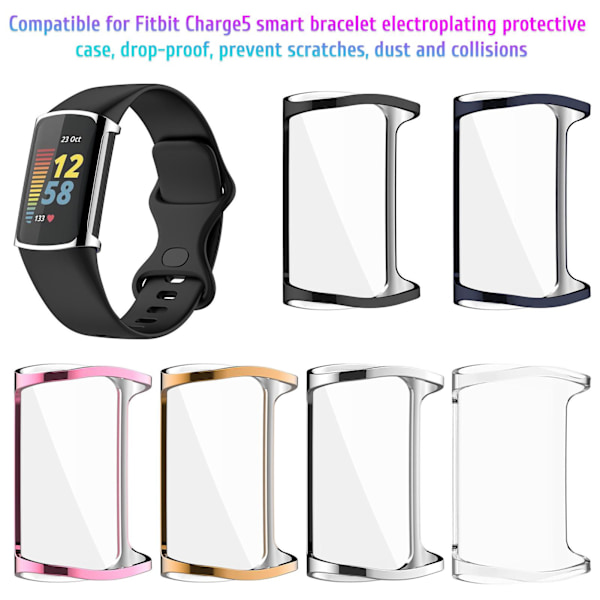 2 kpl Suojakotelo Yhteensopiva Fitbit Charge5 Älykäs Rannekoru Galvanointikotelo Pudotuksenkestävä Naarmuuntumisenestokansi
