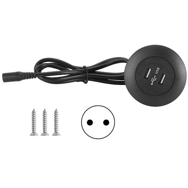 Dobbel USB2.0 ladesokkel telefonlader for elektrisk lenestol sofa hjemmemøbler deler svart EU-plugg 100‑240V