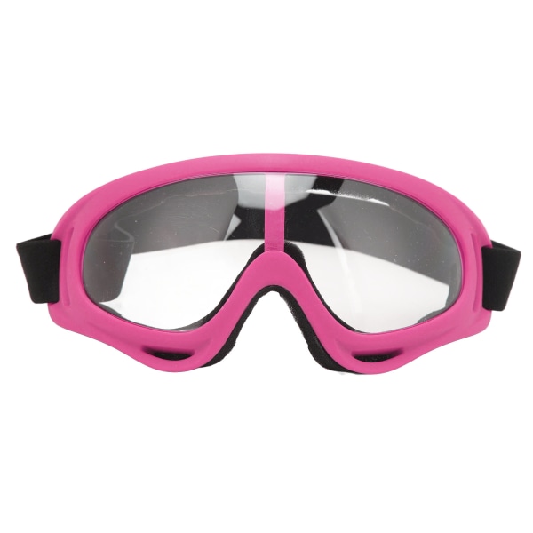 Skidglasögon PC Transparenta linser UV-skydd Vindtätt justerbart pannband Snowboardglasögon för män Kvinnor Rosa båge
