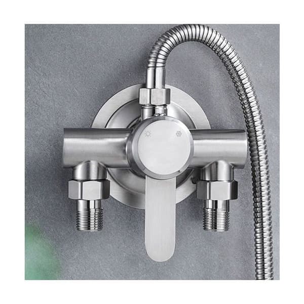 Blander i rustfrit stål 304, bruserarmatur med varmtvandsregulator