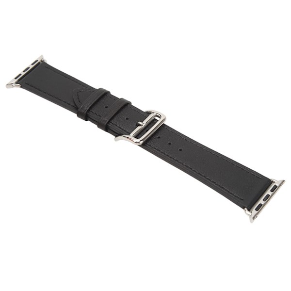 Smartwatch Läderrem Universal Smart Watch Replacement Band Rem för IWatch Series SE 8 7 6 5 4 3 2 1 38mm 40mm 41mm Svart