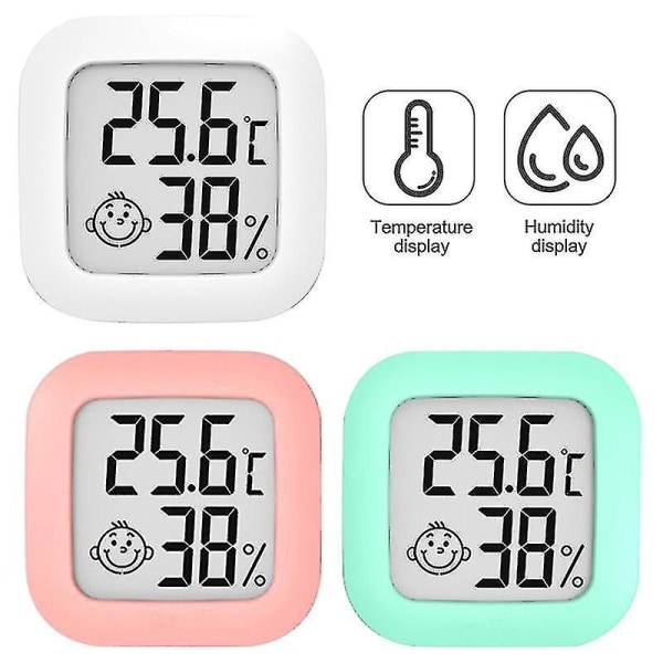 Indendørs temperatur fugtighedsmåler Mini digital hygrotermograf termometer hygrometer Nøjagtig måleinstrument white