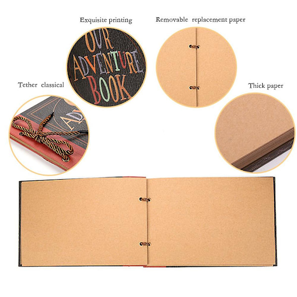 Valokuva-albumi Scrapbook Seikkailukirja Vuosipäivä Hää 40 Sivua Käsintehty DIY Perheen Valokuva-albumi