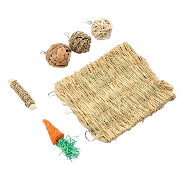 Tuggleksakssats för Hamster, Lindrar Tråkighet, Tandgnissling, Kanin Gräsmatta, Boll Tuggleksak för Marsvin, Papegoja