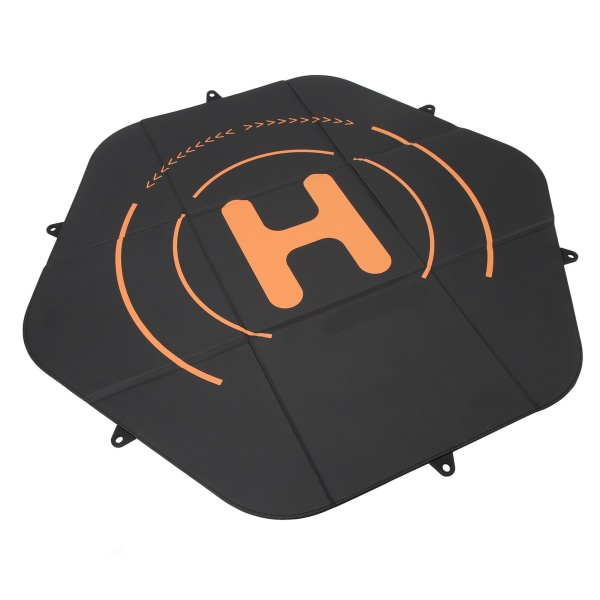 Drone Landingsplattform 80cm Lær Silikon Dobbeltsidig Vanntett Heksagon Hurtig Foldbar Drone Landingsbeskytter Matte for Mavic 3 Pro Svart
