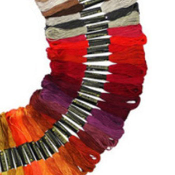 100 farver Broderitråd Polyester Bomuld Blød Farverig Broderitråd til DIY Håndværk Armbånd