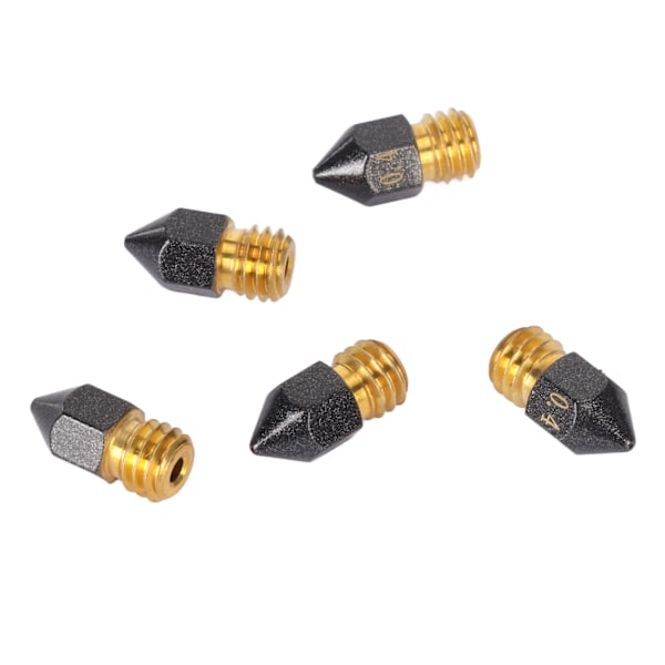 5 st PTFE-belagda munstycken 0,4 mm Anti-Stringing Härdat Utjämning 3D-skrivar Extruder Spetsar för Ender 3 Pro V2 CR 10 S4 S5