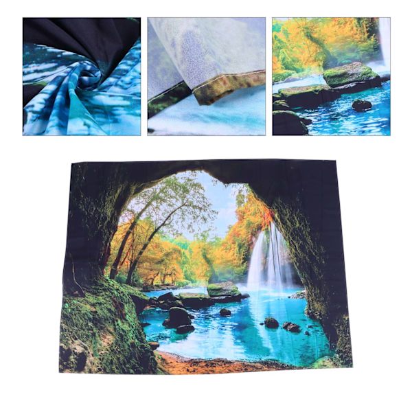 Cave River Landscape Pattern Gobeläng Väggbonad Väggfilt för Sovrumsdekor 200x150cm