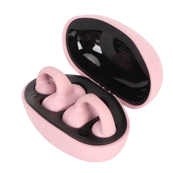 Clip On Bluetooth -nappikuulokkeet IPX5 Vedenpitävät Open Ear Langattomat korvapidikkeet Kuulokkeet case iPhone-puhelimelle Pink