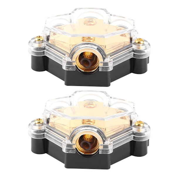 2 st Power Distribution Block 1 in 3 Vägar Audioförstärkarkabeldelare Krets Skydd för Bil Båt