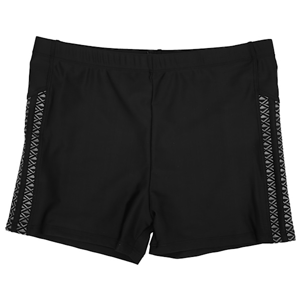 Badeshorts Polyester åndbart badebadetøj Strandbløde shorts til mænd BlackXXL