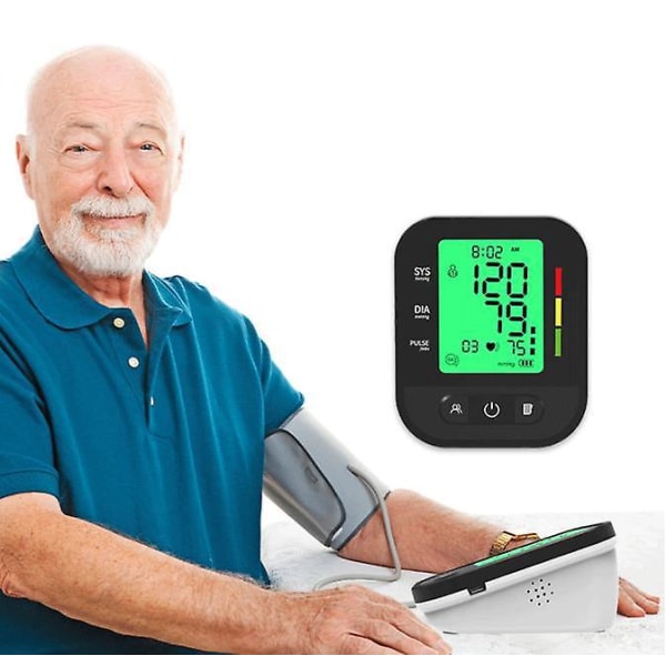 Smart elektronisk overarms blodtrykksmåler med uregelmessig hjerteslagregistrering og stor LCD-skjerm - dobbel brukerfunksjonalitet