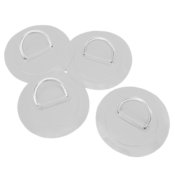 4 stk Oppblåsbar Båt DRing Pad Patch PVC Slitesterk Marine Rustfritt Stål Fast Spenne (Grå)