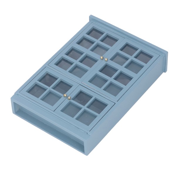 1:12 mittakaavan nukkekodin kalustekaappi tummansininen miniatyyri puinen nukkekodin kirjahylly
