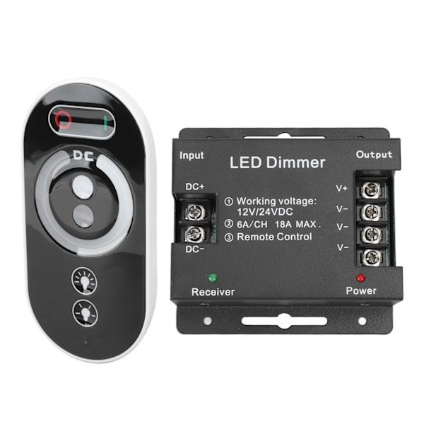 Langaton LED-himmennin RF-kosketus LED-valon ohjain Kaukosäätimen himmenninohjain DC 12V 24V LED-nauhalle