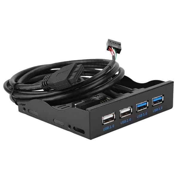 3,5-tums 19PIn T9 Pin Höghastighets USB3.0+USB2.0 4-Portars Diskettstations Frontpanel