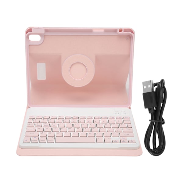 Tablet Tastatur Etui Aftagelig Drejelig Tastatur Etui Trådløst Bluetooth Tastatur Etui med Tastatur til Air4 Air5 10.9 tommer Pink