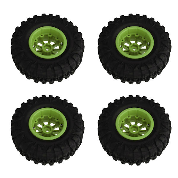 4 KPL 2.2 Tuuman RC-maastoauton renkaat nylonisella kolmionmuotoisella navalla RC-auton renkaat Axial SCX10 90046:lle, Traxxasille, Redcat GEN8:lle, vihreä
