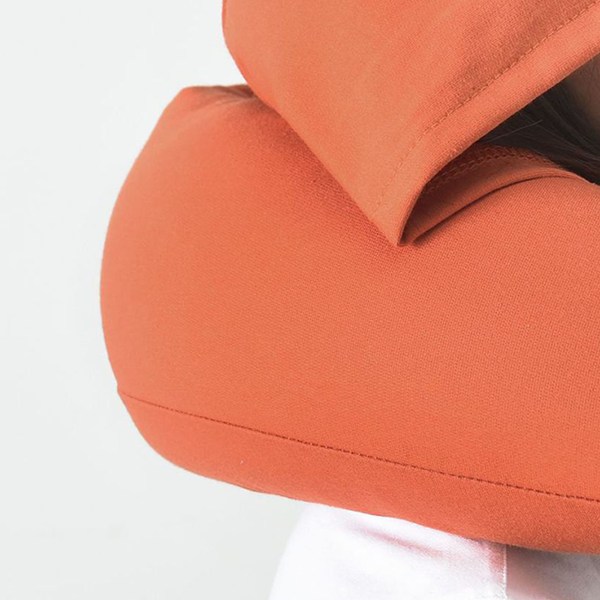 Huppari matkatyyny hupullinen kaulatyyny Säädettävä ergonominen matkaniska tyyny lentokoneen niskatuelle Sleep U Type oranssi