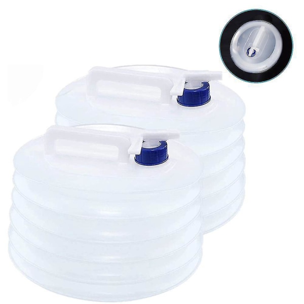 2 pakke sammenleggbare vannbeholdere, høykvalitets bærbar vannlagring, 8L