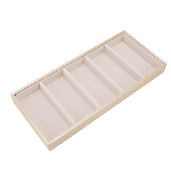 5 rutenett brilleretui multifunksjon plassbesparende 5 spor solbrillerholder oppbevaringsboks beige