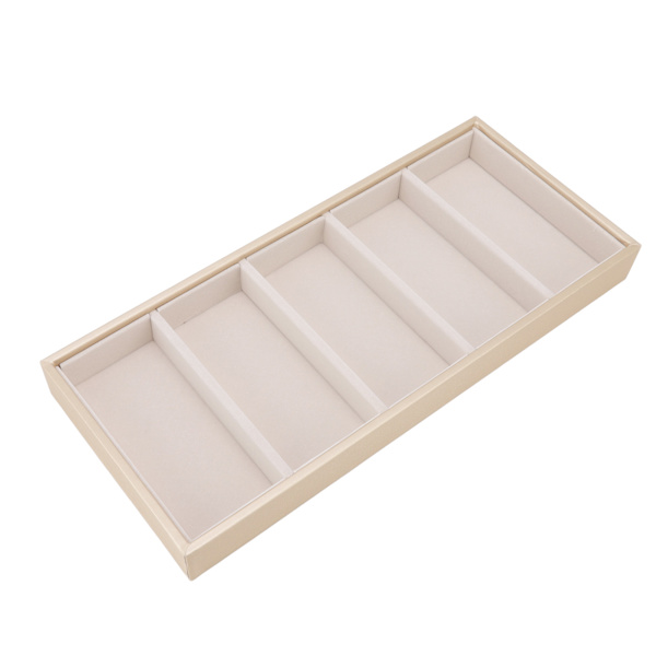 5-rutnigt glasögonfodral, multifunktionellt, platsbesparande, 5 fack, förvaringslåda, beige