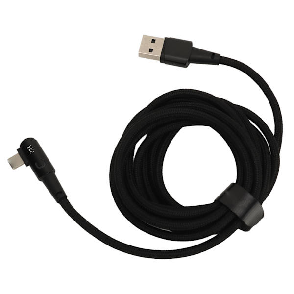 För Iphone Laddarsladd 90 grader 6,6 fot Lätt att plugga 2,4A snabbladdningskablar Sladd rätvinklig USB laddarkabel Svart