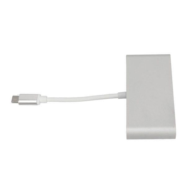 USB C Hub Aluminiumslegering 4 i 1 Multiport Adapter Splitter med Type C USB 3.0 Gigabit LAN RJ45 HD Multimedia Interface for telefondatamaskin Sølv