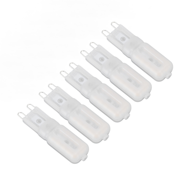 5 st G9 LED-lampa Ljusstyrka Dimbar Hög Färgåtergivning Vit Skal 22 LED-lampa för Landskapsbelysning AC 220V Vitt Ljus