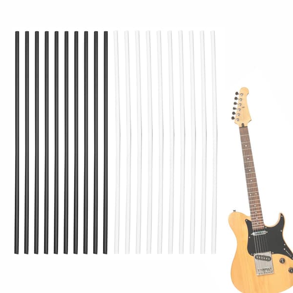 20 stk. ABS Guitar Side Dot Position Markører 100 mm Længde Hvid Sort