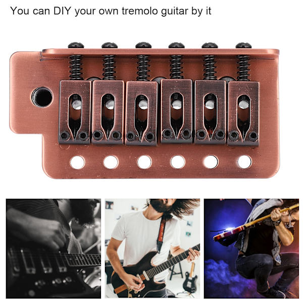 6-strengs elektrisk gitar tremolo brosystem for ST gitar kobber rød farge