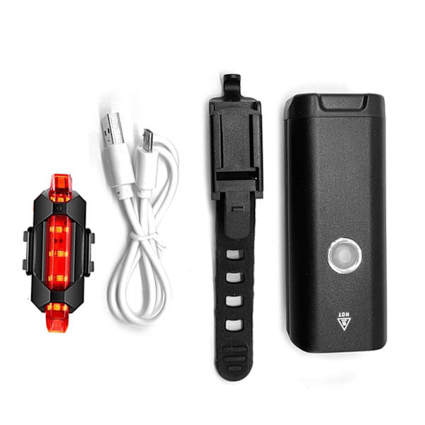 Pyörän etuvalo, alumiiniseos, USB-lataus, punainen varoitusvalo, maastopyörän etuvalo pyöräilyyn