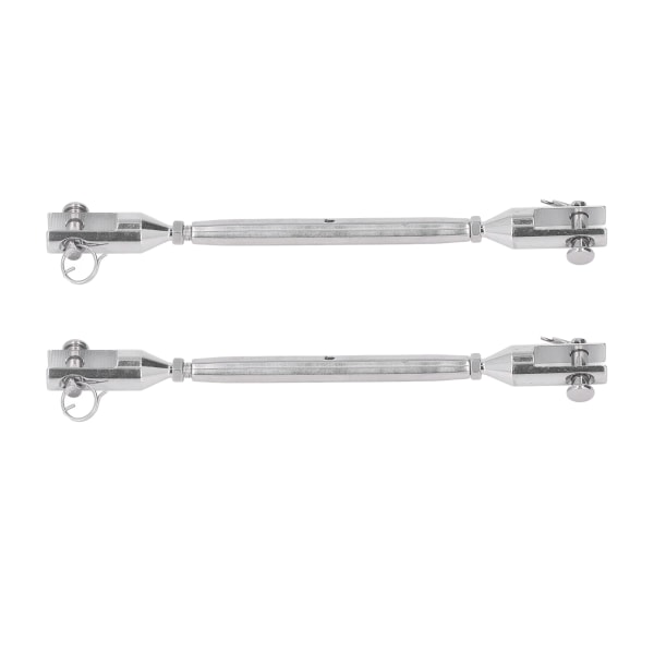 2Pcs Jaw Turnbuckle Jaw and Jaw Stainless Steel Hook Connector Fastener for Marine M5