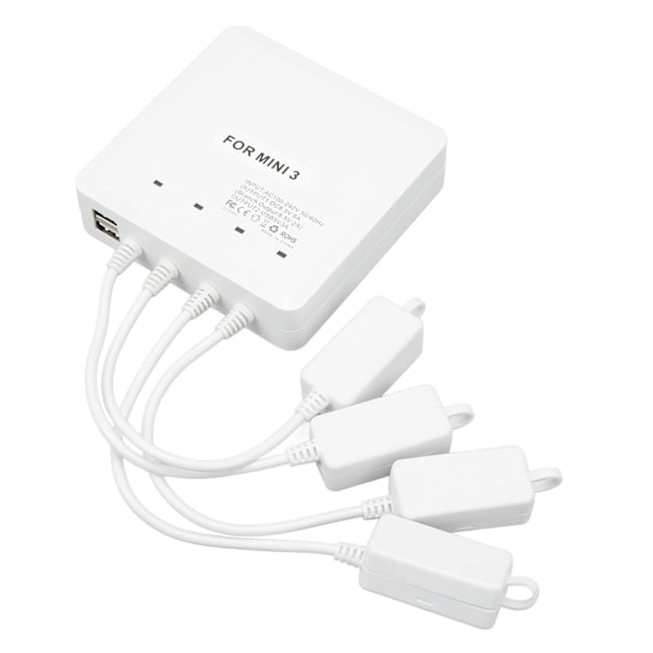 Drone Batterilader 4-veis UAV Lading Hub Tilbehør med USB-port for DJI Mini 3 Pro AU-plugg 100‑240V