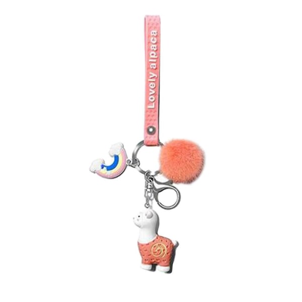 Alpakka Hairball nøkkelring Kreativ nøkkelholder Unik nøkkelring nøkkeldekorasjon Liten gave til små jenter (oransje)