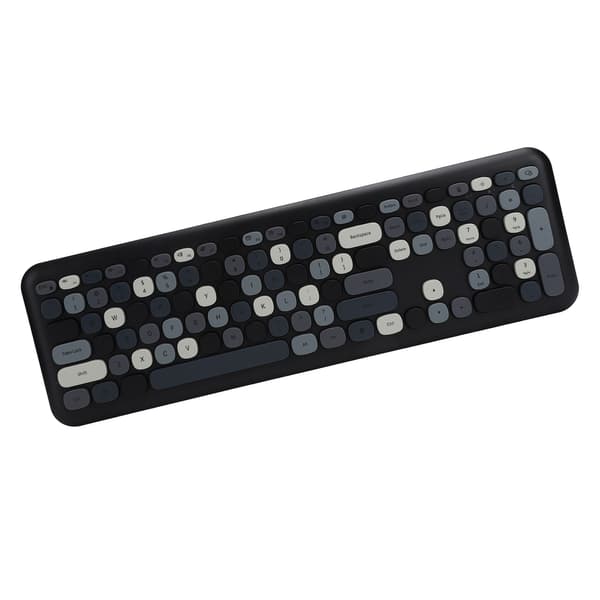 Trådløst tastatur og mus sæt 2.4G 110 taster computertilbehør sort grå