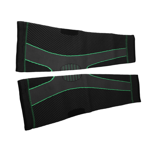 1 par sportsknebeskyttere forlenget strikket trykkbeskytter pustende 2 korrugeringsmønster Grønn XL 48 cm