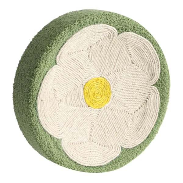 Cat Scratching Board Multipurpose Sisal Rope Scratch Resistance Grinding Claw Flower Pattern Round Cat Scratcher Bed