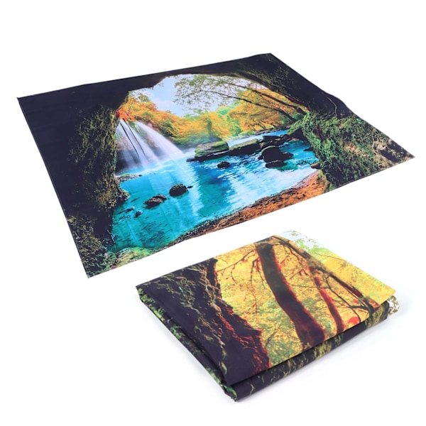 Cave River Landscape Pattern Gobeläng Väggbonad Väggfilt för Sovrumsdekor 200x150cm