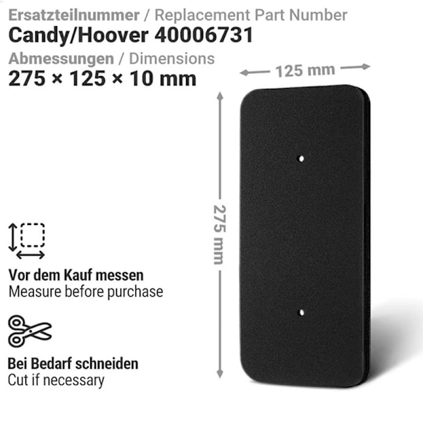 Kuivausrumpusuodatin puuvilla Hoover Candy 40006731