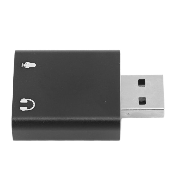USB eksternt stereolydkort 7.1-kanals USB til 3.5 mm headset-stik adapter til computer bærbar pc bord sort