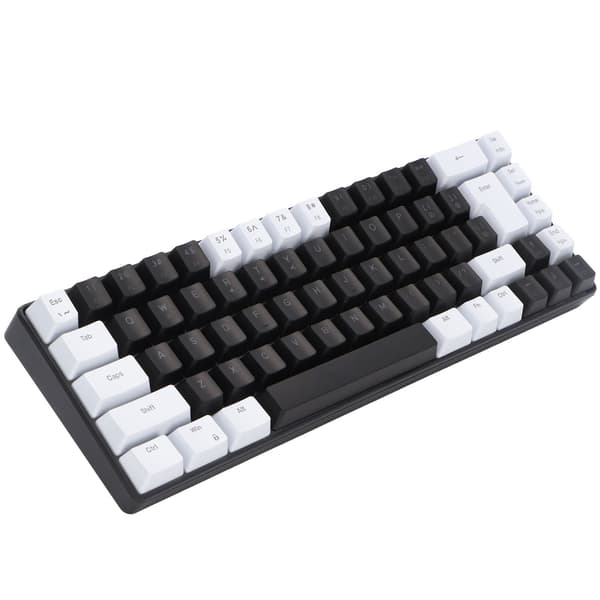 Membran Gaming Keyboard 68 Taster RGB Baggrundsbelyst Ergonomisk USB Interface Computer Keyboard til Win System Office Family Hvid Sort