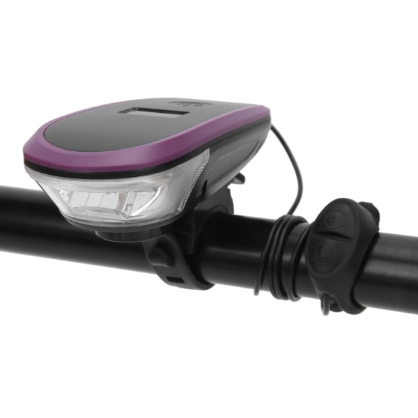 Sykkelfrontlys USB oppladbar sykkelhodelykthorn Advarsel for nattsykling Lilla