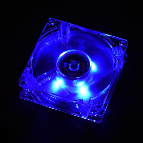 80mm LED Lys 12V 4Pin Lydløs PC Kabinet Køleventilator Computer Køler Blå