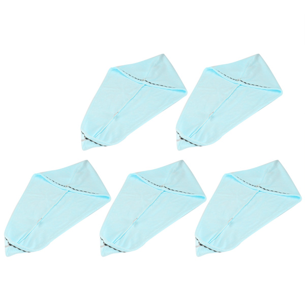5 st hårtorkningsmössa turban absorberande handduk wrap badtillbehör för hemresorBlå