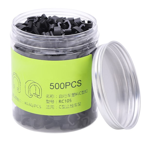 500 stk Plastic Cykel C Clips Klemmer Cykel Kabel Klemmer C Clips til Cykel Gear Shift Brake Line