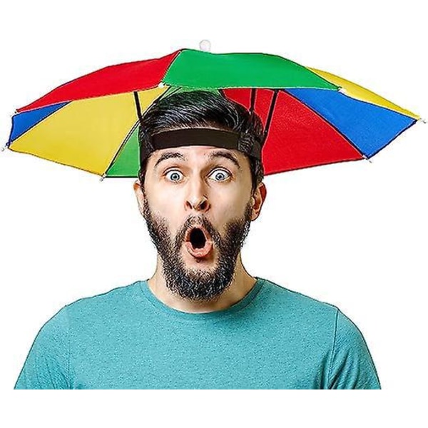 Sammenleggbar solbeskyttende paraplyhatt for voksne og barn - ideell for karneval, fastelavn, festivaler, strand og utendørsaktiviteter