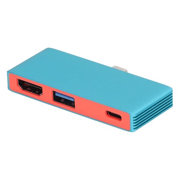 3-i-1 Type C Dokkingsstasjon Base Bærbar Lading Dock Stasjon 4K HD Multimedia Interface PD og USB 3.0 Blå