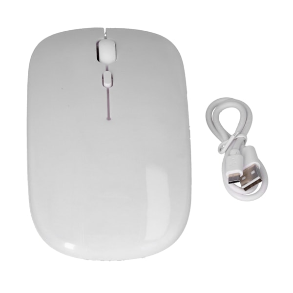 Trådløs Mus Genopladelig DualMode 2.4G Ergonomisk Lydløs Optisk Computer Tilbehør (Hvid)