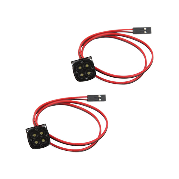 2 Set RC Bil Ljus LED Strålkastare Spotlights Fyrkantiga Hög Ljusstyrka Sökljus för 1/10 RC Crawler Bil